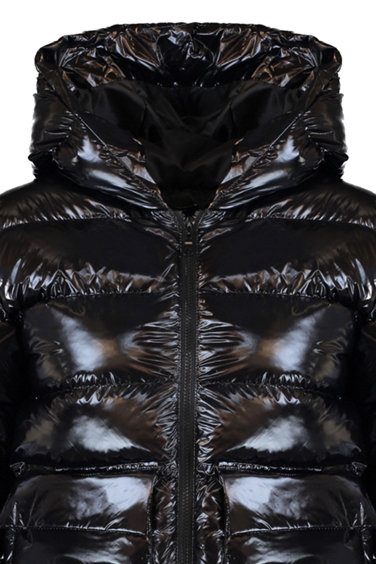 Trendyol Collection-Jachetă pufă lucioasă cu nervuri negre TWOAW20MO0014 12