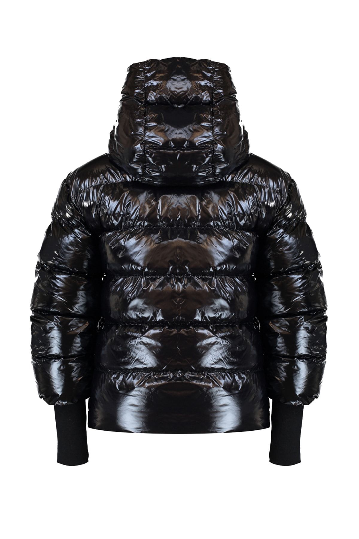 Trendyol Collection-Jachetă pufă lucioasă cu nervuri negre TWOAW20MO0014 13