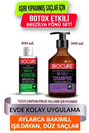 Brezilya Keratin Bakım Seti Keratin Botox Etkili + Günlük Kullanım Bakım Şampuanı / Evde Kullanım CM-BK-TS-2SET2