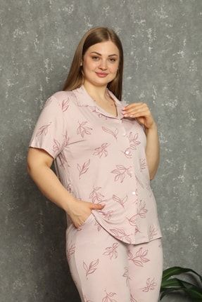 Kadın Battal Düğmeli Pijama Takımı CA1