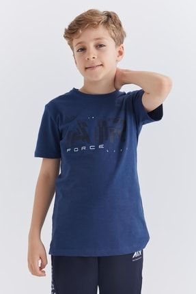 Indigo Air Baskılı O Yaka Kısa Kol Erkek Çocuk T-shirt - 10852 T09EG-10852