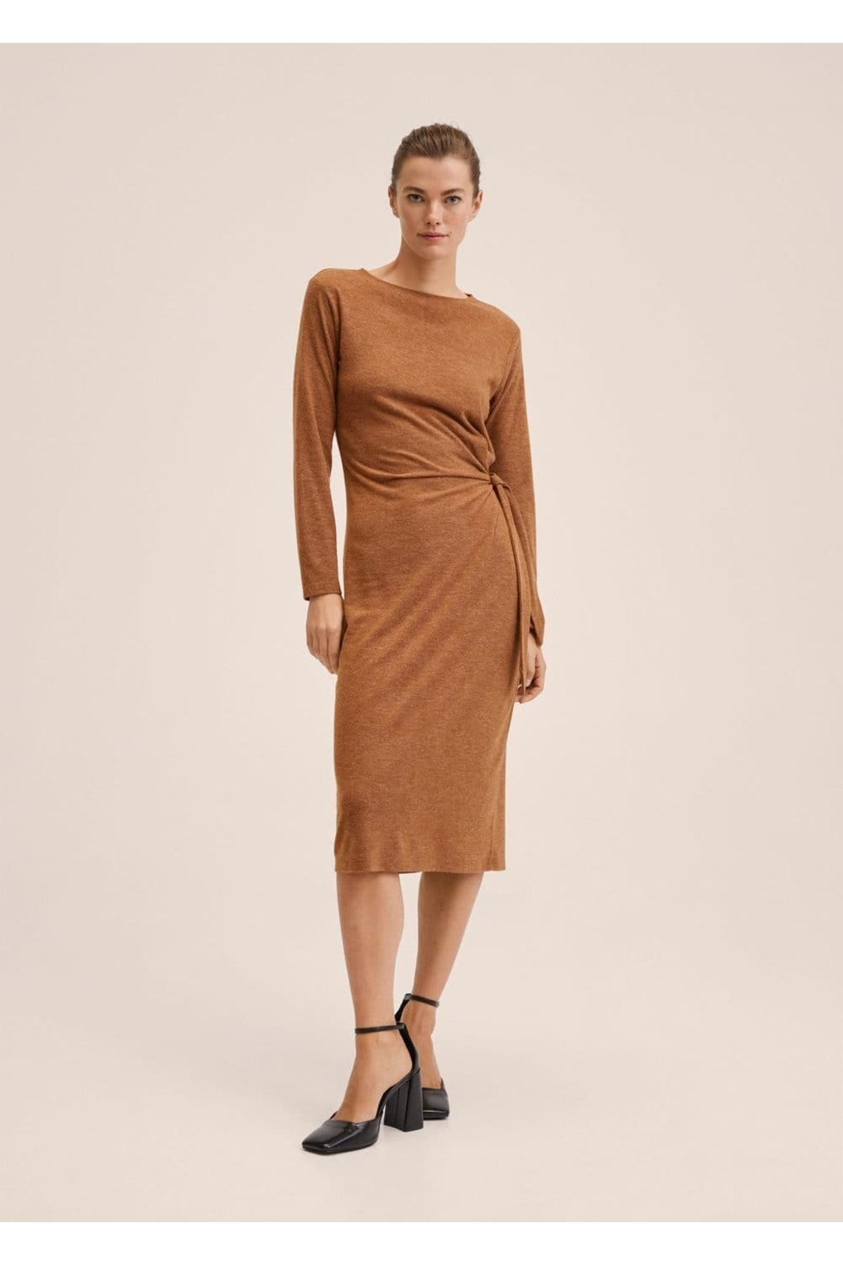 Mango bow knitted dress hot sale