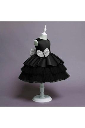Sırtı Açık Kat Kat Tüllü Elbise Kız Çocuk Elbise dekfulkatikur01
