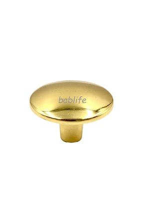 Mantar Düğme Altın Sarısı 35mm Metal Lüks Çapında Çekmece Dolap Mobilya Kulpları Bablife-Düğme-Mantar-Altın