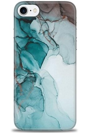 Iphone 7 Kılıf Hd Baskılı Kılıf - Buzul Mermer + Temperli Cam mmap-iphone-7-v-132-cm