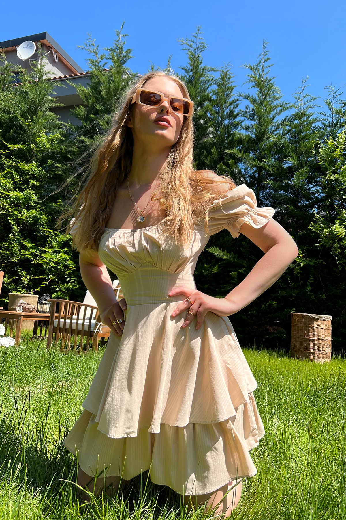 prenses şeftali kavga elbise