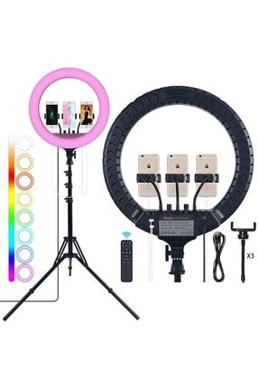 45 cm Rgb Işık, Kumanda Ve Çantalı -210 Cm Tripot Renkli Makyaj Tiktok Selfie Işığı Selfie Tripod Bluetooth Kumanda