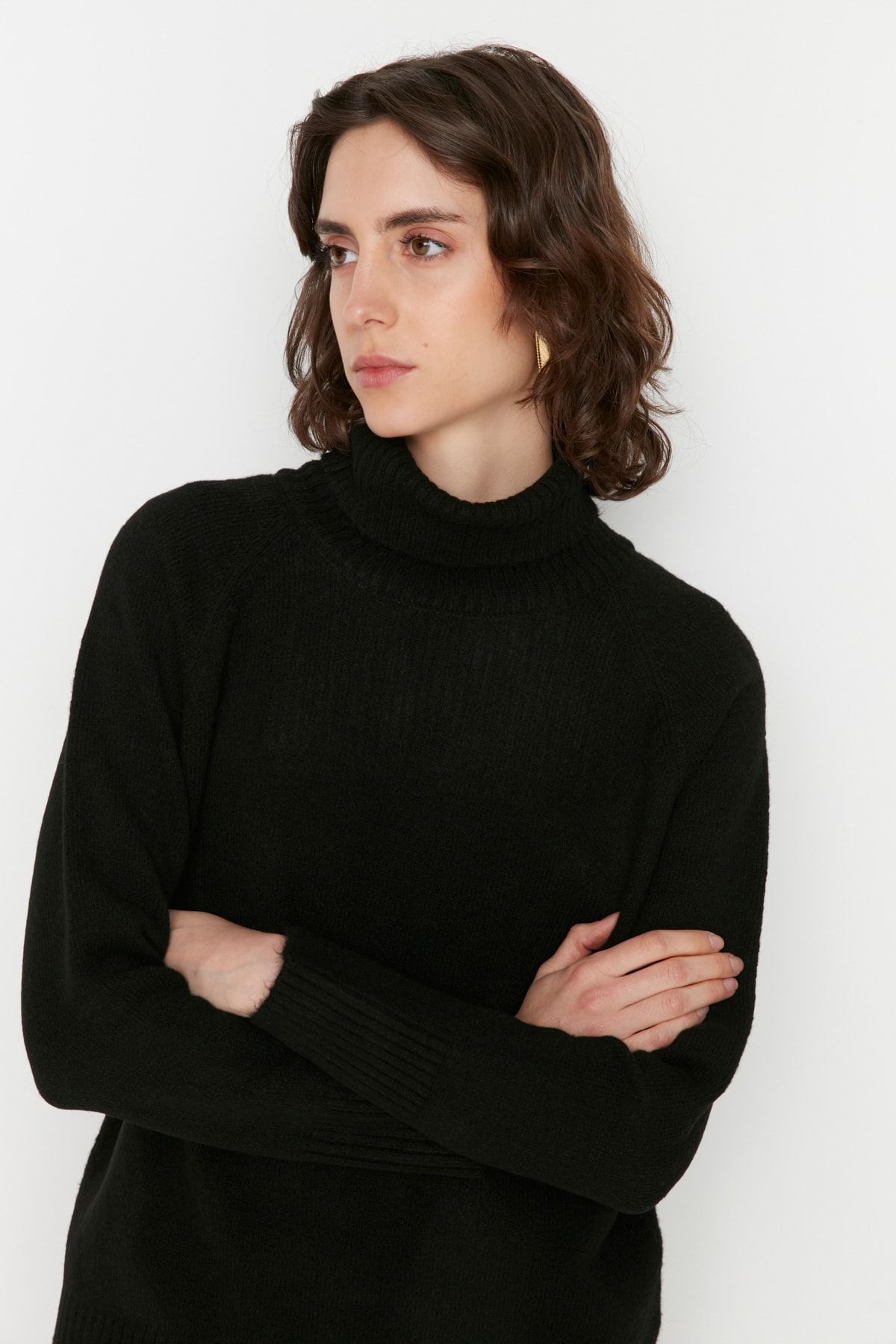 Trendyol Collection Pullover Schwarz Regular Fit