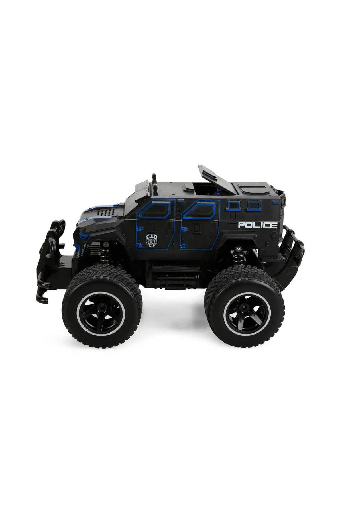 Suncon 1:12 Uzaktan Kumandalı Sesli Polis Panzer - Mavi NY7515
