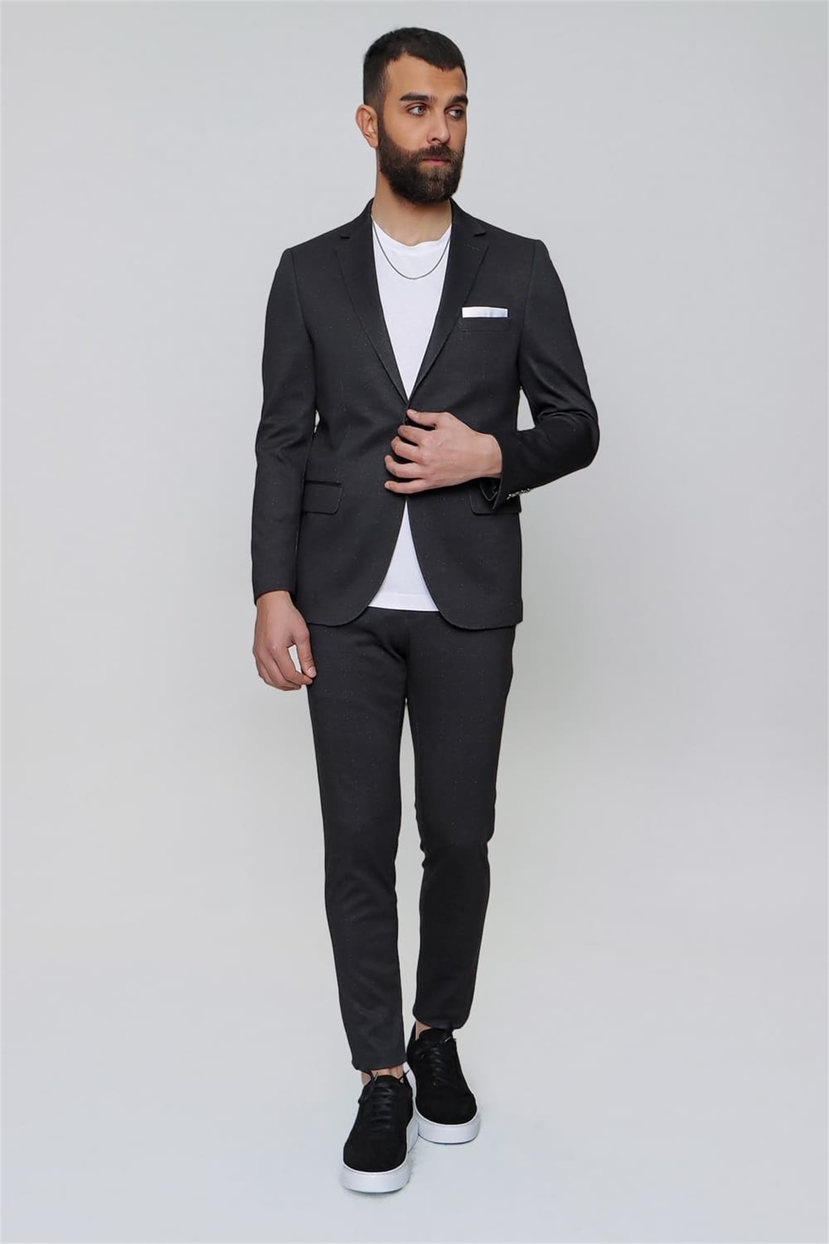 Efor Stk 012 Slim Fit Siyah Klasik Takım Elbise