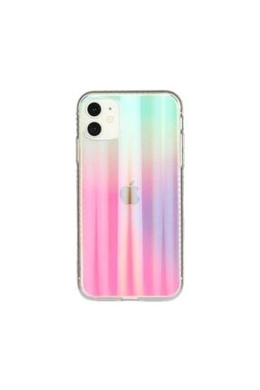 Iphone 12 Desenli Hologram Kılıf-pembe TR 000600