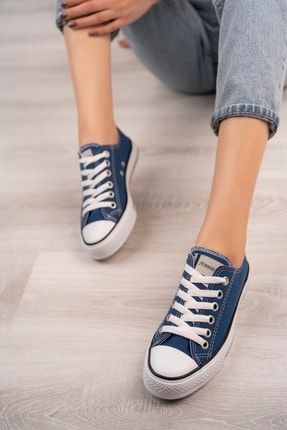 Kadın Hafif Keten Esnek Taban Spor Sneaker Ayakkabı .4100 Mavi Freemax.4100
