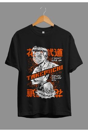 Oversize Tokyo Revengers Takemichi Anime Karakter Tasarım Baskılı Tişört AKRB0066V