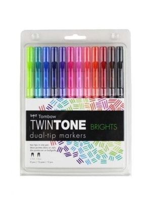 Twintone Çift Uçlu Kalem 12`li Canlı Renkler T-WS-PK-S12B