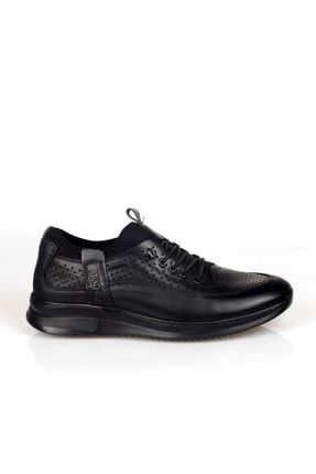 Hakiki Deri Siyah Delikli-zımbalı Erkek Spor Ayakkabı PRA-6092159-934618