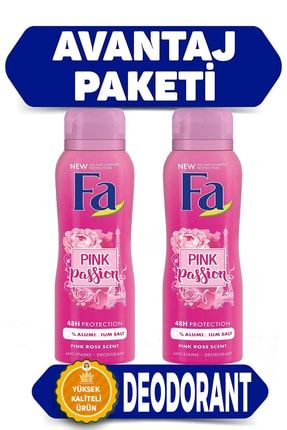 48 Saat Kalıcı Çiçeksi Kokusu Ve Beyaz Leke Karşıtı Pink Deodorant 2 Li Set FA-PİNK-DEODORANT