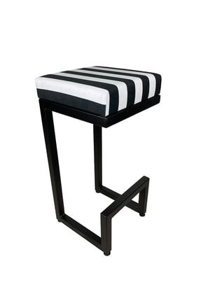 Bar Sandalyesi Taburesi 75 cm Yükseklik Siyah-Beyaz fest75cg