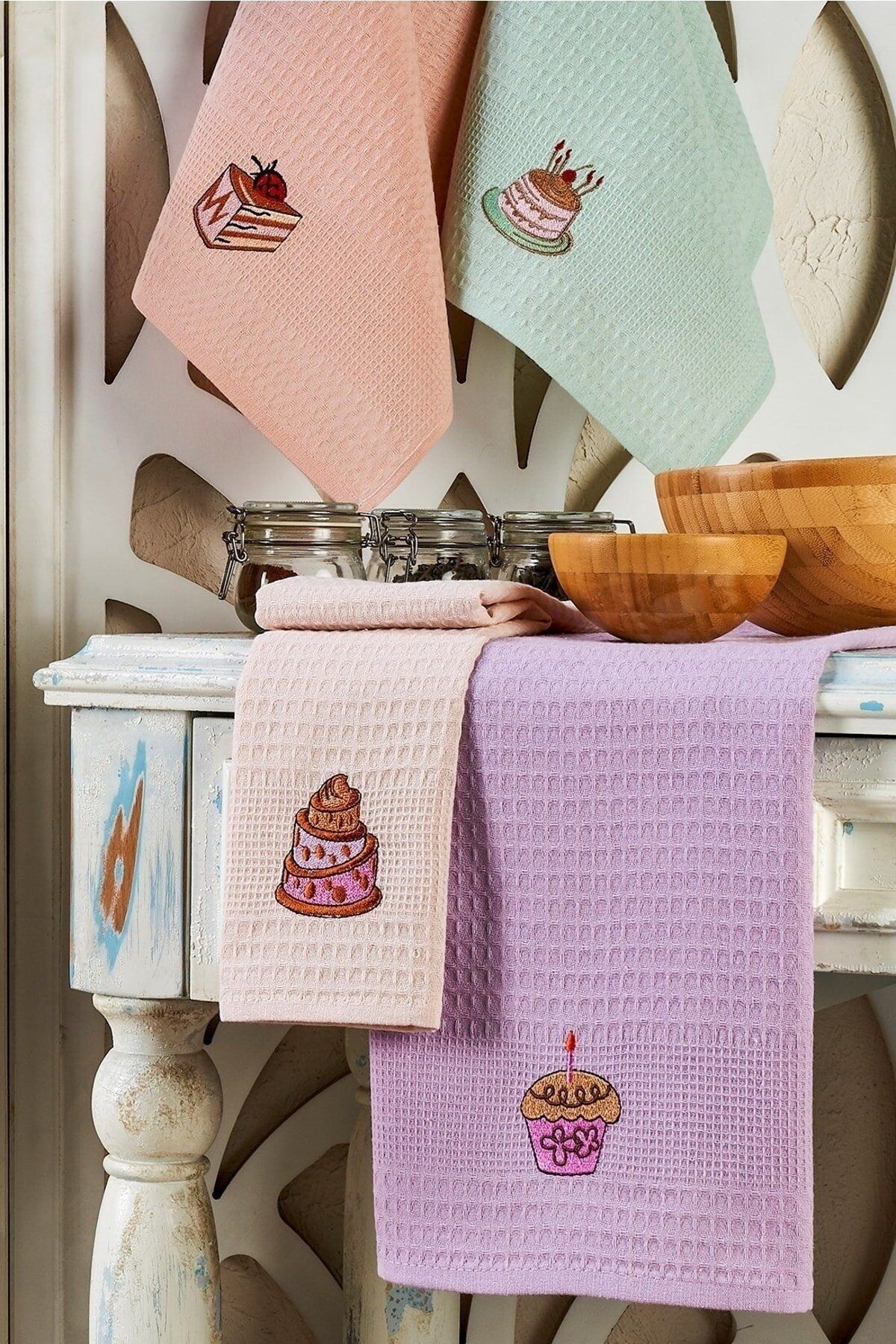 Valezium 6 Piece Kitchen Tea Towel Set Ice Cream Trendyol