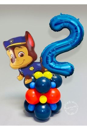 Mavi Rakam Balonlu Paw Patrol Karakterleri Balon Karşılama Seti Pençe Çetesi TYPPS001