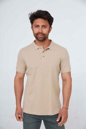 Erkek Polo Yaka %100 Pamuk T-shirt 4613 Safari CAZ 22 POLO 4613 SAFARİ