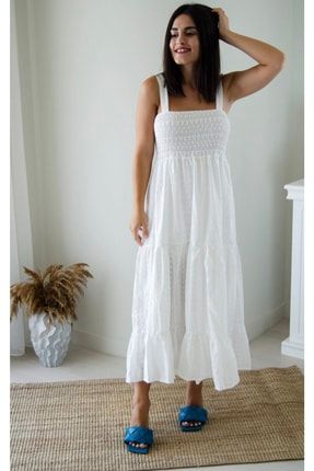 Kadın Beyaz Güpürlü Elbise 10101155151
