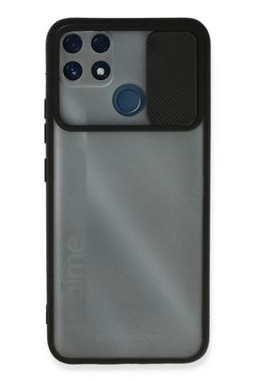 Realme C25 Kılıf Palm Buzlu Kamera Sürgülü Silikon - Siyah palm-buzlu-realme-c25