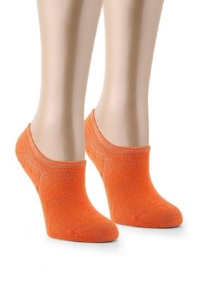 2'li Premium Dikişsiz Bambu Sneaker Çorap - Turuncu 2BS