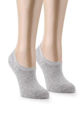 2'li Premium Dikişsiz Bambu Sneaker Çorap - Gri 2BS