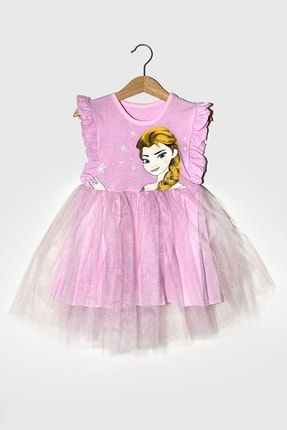 Kız Çocuk Elsa Elbise Ve Maske MOD90044