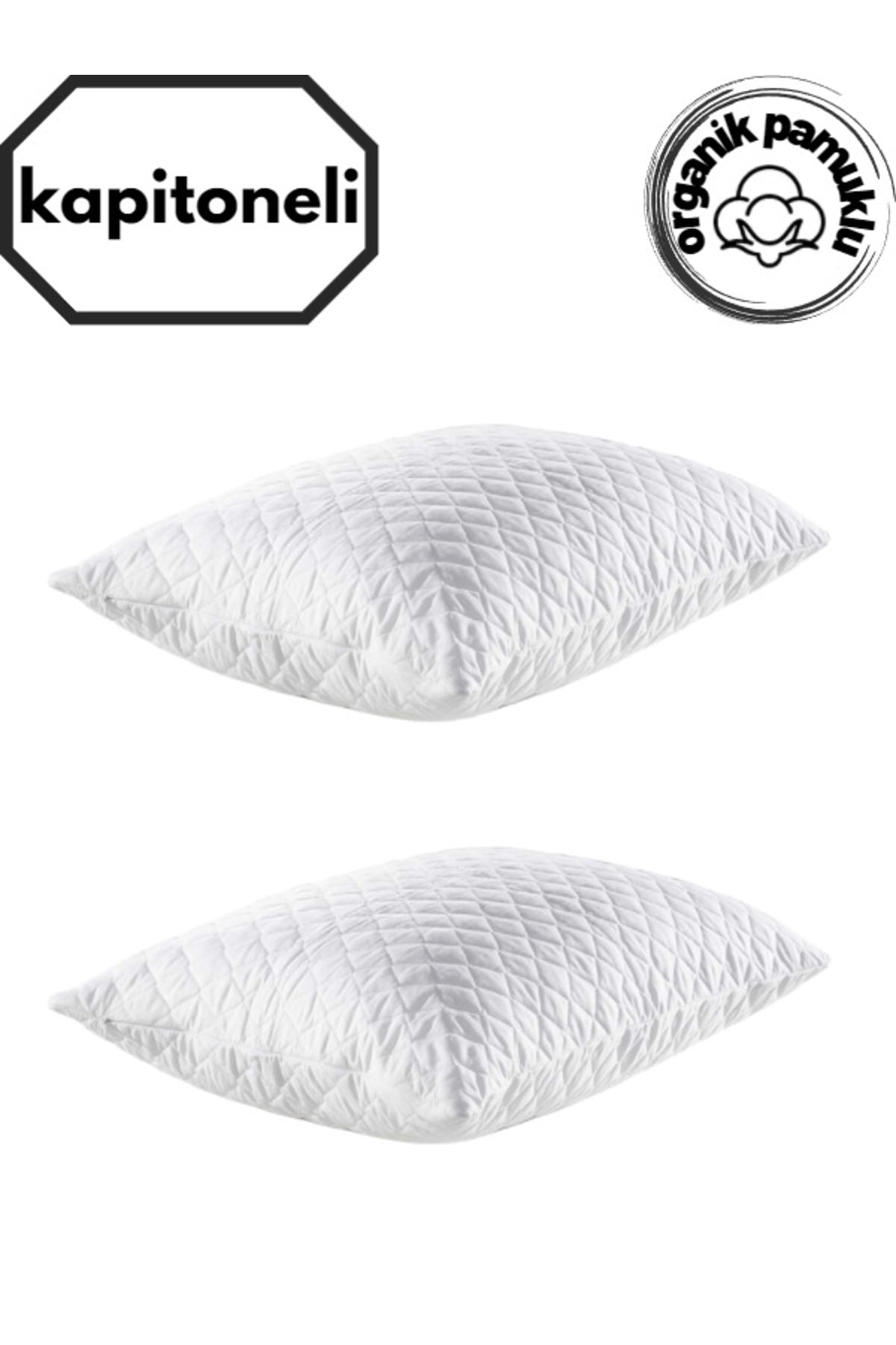Lotusline Kapitoneli Yastık Alezi Fermuarlı 50*70 2'li Set Antialerjik Ve Antibakteriyel