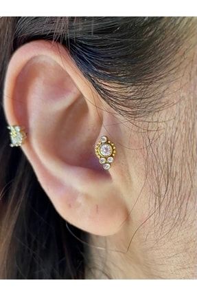 Cerrahi Çelik Düz Bar Tragus Helix Conch Kıkırdak Piercingi labret25