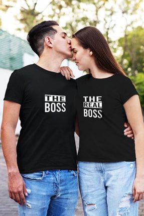 The Boss The Real Boss Siyah Sevgili Çift Kombin Siyah Tişört (2li) SVGLISYH-TSRTLR2-27
