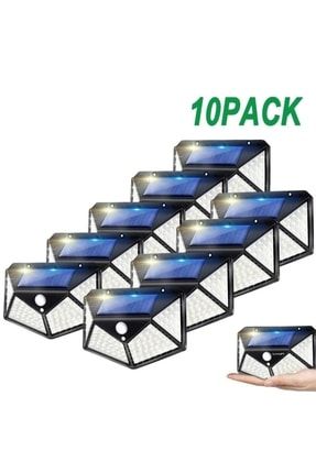 10 Lu Paket Siyah Solar Güneş Enerjili Hareket Sensörlü 4 Taraflı Bahçe Garaj Ev Aydın 8640256