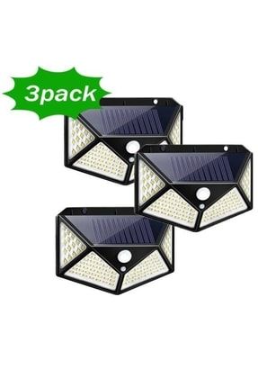 3 Lü Paket Siyah Solar Güneş Enerjili Hareket Sensörlü 4 Taraflı Bahçe Garaj Ev Aydınl 623745