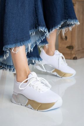 Beyaz Kadın Sneaker Spor Ayakkabı strshspr02