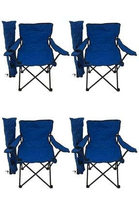 4'lü Kamp Sandalyesi Piknik Sandalyesi Katlanır Sandalye Taşıma Çantalı Kamp Sandalyesi Mavi trkfn-2021