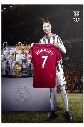 Ahşap Tablo Cristiano Ronaldo Formasını Ve Kupaları Gösteriyor (25x35 Cm Boyut) Dikey7905 -25x35