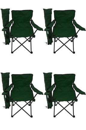 4'lü Kamp Sandalyesi Piknik Sandalyesi Katlanır Sandalye Taşıma Çantalı Kamp Sandalyesi Yeşil trkfn-2021