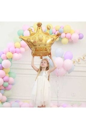 Kraliçe Balon Set , Taç Gold Folyo Balon Ve Karışık Makaron Balon Set 82 Parça DPS 3298