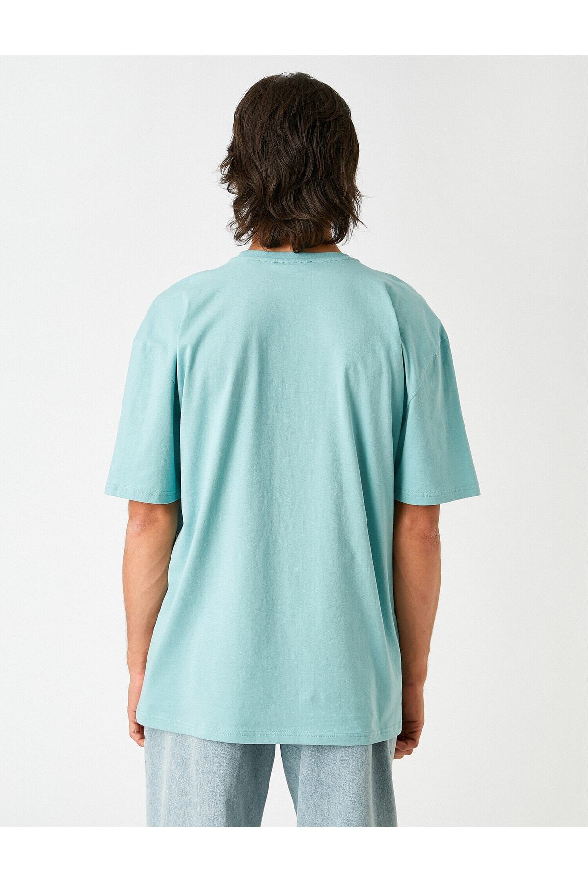 تیشرت مردانه سبز کوتون | 2SAM11317HK اورجینال - تصویر 4