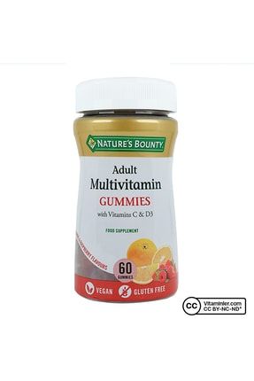 Adult Multivitamin Gummies With Vitamins C & D3 60 Çiğnenebilir Form 18030
