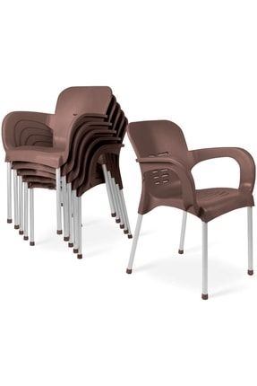 6 Adet Metal Ayaklı Plastik Sandalye Oscar6