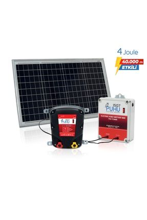 Puhu Güneş Enerjili Elektrikli Çit Cihazı 4joule 40w Güneş Paneli 12v/24ah(JEL AKÜ) 3875-3