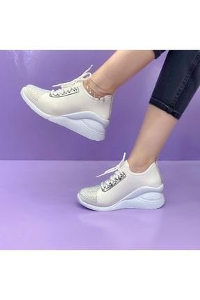 Ximena Taşlı Streç Dolgu Kadın Ayakkabısı Soft Taban Teknolojisi 6 Cm PRA-6096423-748964