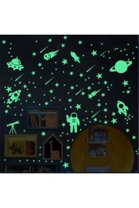 Karanlıkta Parlayan Astronot Sticker Ve Yıldızlar KRNPLYN-SD-022