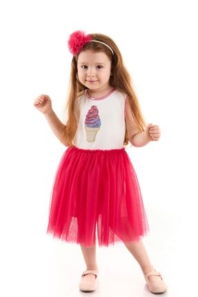 Ice Cream Payet Işlemeli Kız Çocuk Tütü Elbise CLDRS00004