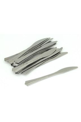 18li Tek Kullanımlık Plastik Bıçak Metalik Gri CMP-CN-KZNB-HB-BCK-W06722