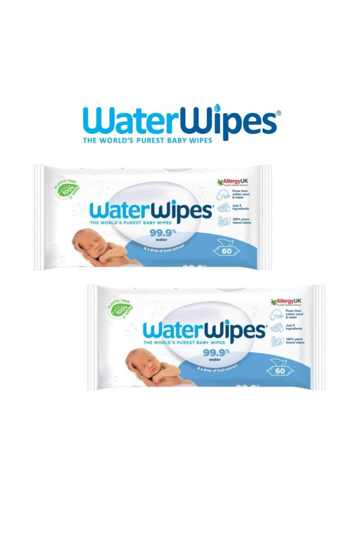 WaterWipes Yeni Doğal Biodegradable Original Baby (2X60 - 120 YAPRAK) Wipes