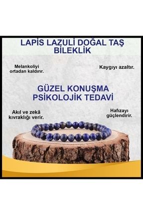 Sertifikalı Lapis Lazuli Doğal Taş Bileklik 6 Mm - B834 ODTMTA74