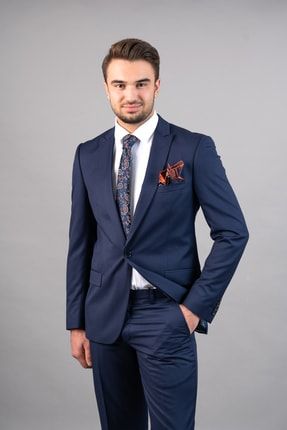 Interview A.lacivert Slim Fit Takım Elbise 1553912-R